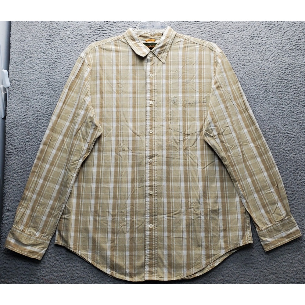 Timberland Casual Shirt Mens XL Multi Plaid Chest‎ Pocket Long Sleeve Button-Up